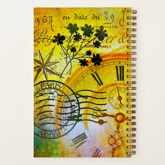 時間パーソナライズされた旅行仕訳帳 ノートブック (裏面)