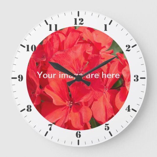 時間マーカーと分ダイヤルでパーソナライズ ラージ壁時計 (正面)