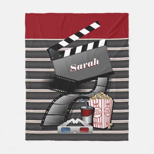 時間ムービーの個人用設定写真 フリースブランケット (正面)