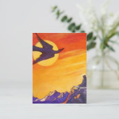 時間切れの鳥と宇宙はがき ポストカード (スタンド正面)