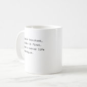 時間威厳があるimpの詩的なコーヒーマグタイポグラフィ。 コーヒーマグカップ (正面左)