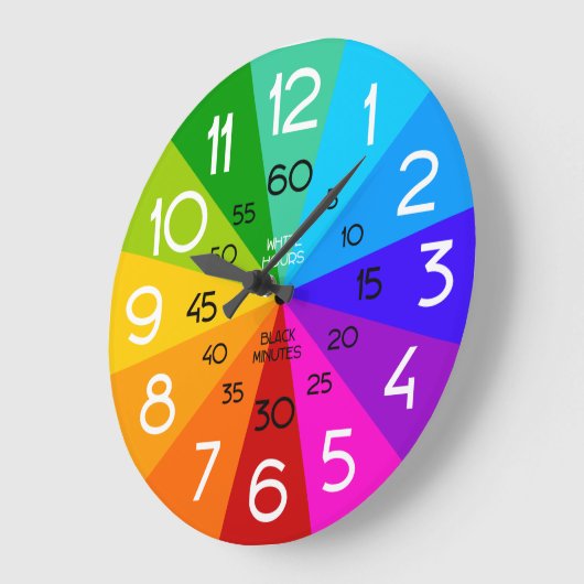 時間学教室の時計を伝える虹 ラージ壁時計 (傾斜)