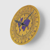 時間帯の金ゴールドの質の柱時計 ラウンド壁時計 (傾斜)