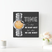 時間感動的引用文時計 スクエア壁時計 (ホーム)