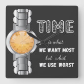 時間感動的引用文時計 スクエア壁時計 (正面)