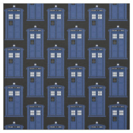 時間旅行のための青いイギリスの警察箱の生地 ファブリック