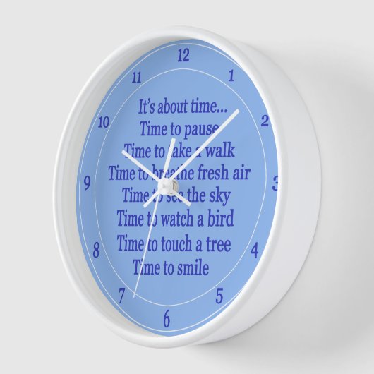 時間時計の自然エクササイズのヘルス・ブルー 壁時計 (傾斜)