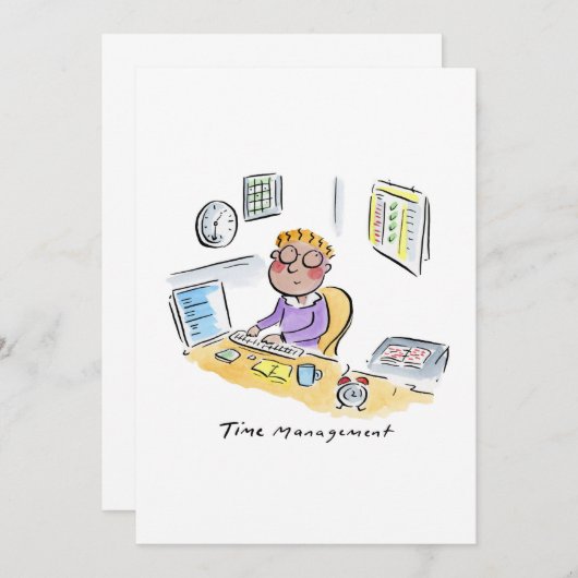 時間管理 招待状 (正面/裏面)