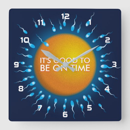 時間通りに過ごせるのは良いことだ スクエア壁時計 (正面)