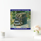 時間通りの配達記録のトラックの柱時計 スクエア壁時計 (ホーム)