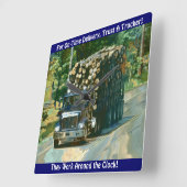 時間通りの配達記録のトラックの柱時計 スクエア壁時計 (傾斜)