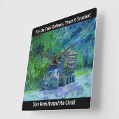 時間通りの配達記録のトラックの柱時計 スクエア壁時計 (傾斜)