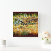 時間通りの配達記録のトラックの柱時計 スクエア壁時計 (ホーム)