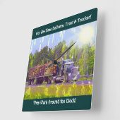 時間通りの配達記録のトラックの柱時計 スクエア壁時計 (傾斜)