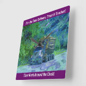 時間通りの配達記録のトラックの柱時計 スクエア壁時計 (傾斜)