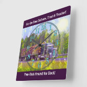 時間通りの配達記録のトラックの柱時計 スクエア壁時計 (傾斜)