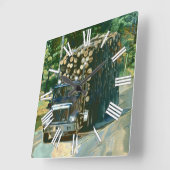 時間通りの配達記録のトラックの柱時計 スクエア壁時計 (傾斜)