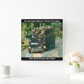 時間通りの配達記録のトラックの柱時計 スクエア壁時計 (ホーム)