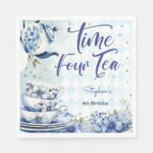 時間4お茶、4歳の誕生日子供へ スタンダードランチョンナプキン (正面)