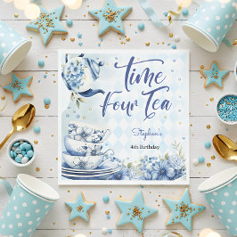 時間4お茶、4歳の誕生日子供へ スタンダードランチョンナプキン