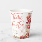 時間4お茶、4歳の誕生日子供へ 紙コップ (裏面)