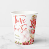 時間4お茶、4歳の誕生日子供へ 紙コップ (正面)