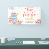 時間4お茶、4番目のお茶の誕生日 横断幕 (トレードショー)