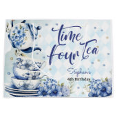 時間4お茶、4番目のフローラ子供へ誕生日 ラージペーパーバッグ (正面)