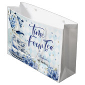 時間4お茶、4番目のフローラ子供へ誕生日 ラージペーパーバッグ (正面アングル)