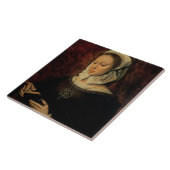 時間(パネルの油)の本を読んでいる若い女性 タイル (側面)