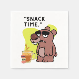 時間！ – 動物 – おもしろいコーヒー – クッキー スタンダードカクテルナプキン