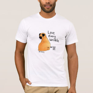 時間(子鹿のパグ)のパグのしわ Tシャツ
