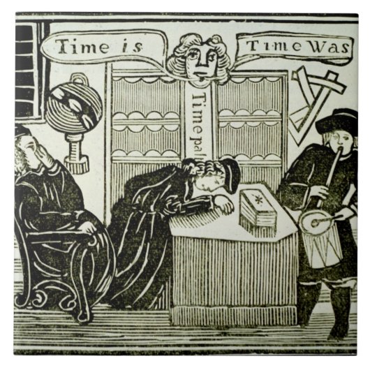 「時間、時間ありました」は、イラストレーションのコピーからのあります タイル (正面)