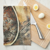 時食べ物を与え間だ！ キッチンタオル (四つ折り)