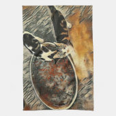 時食べ物を与え間だ！ キッチンタオル (縦)