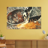 時食べ物を与え間だ！ キャンバスプリント (インサイチュ (リビング))