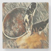 時食べ物を与え間だ！ ストーンコースター (正面)