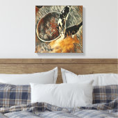 時食べ物を与え間だ！ – 茶色のトリム キャンバスプリント (インサイチュ (寝室))