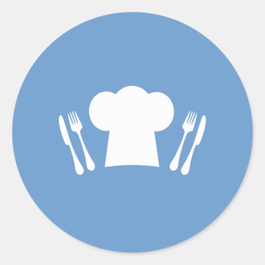 時食べ間!シェフハット、ナイフ、フォーク ラウンドシール (正面)