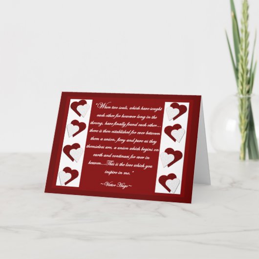 時2つの精神… ヴィクトル・ユーゴーの引用文の挨拶状 カード (正面)