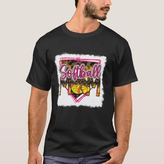 晒しソフトボール母おもしろい豹ソフトボール母M Tシャツ (正面)