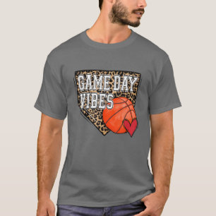 晒しバスケットボールゲームデイビベレオパードBasketb Tシャツ
