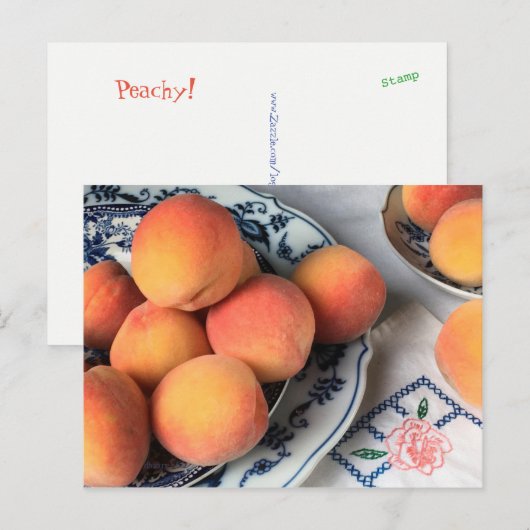 晩夏の桃 ポストカード (正面/裏面)