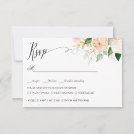 晩夏の結婚式RSVP食事の選択 出欠カード