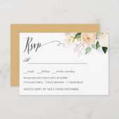 晩夏の結婚式RSVP食事の選択 出欠カード (正面/裏面)