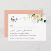 晩夏の結婚式RSVP食事の選択 出欠カード (正面/裏面)