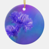 晩夏の花フローラブルーパープルコーンフラワー セラミックオーナメント (正面)