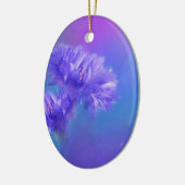 晩夏の花フローラブルーパープルコーンフラワー セラミックオーナメント (左)