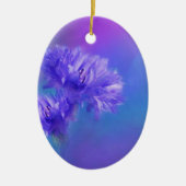 晩夏の花フローラブルーパープルコーンフラワー セラミックオーナメント (正面)