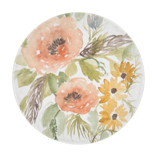 晩夏の花I カッティングボード (正面)